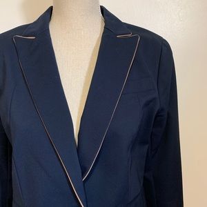 Club Monaco Blazer Size 8 Womens Navy Blue Brown